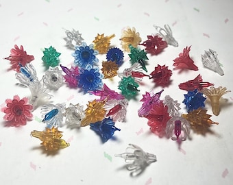 Vintage Replacement Christmas Light Bulb Plastic Covers Petals Starburst Atomic Reflectors - 38 pieces