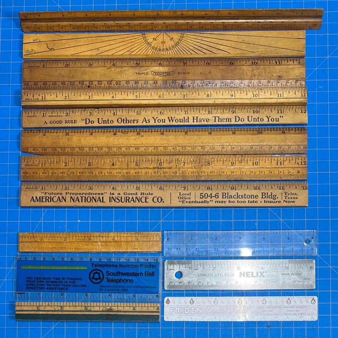 Vintage Wood Rulers - Coca Cola - Insurance - Southwestern Bell ...