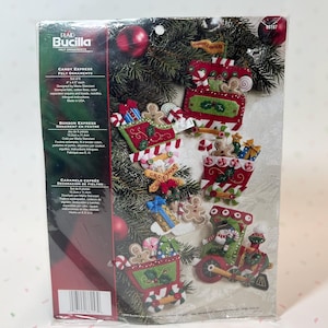 Vintage DIY felt ornaments - NIP - Bucilla - Candy Express