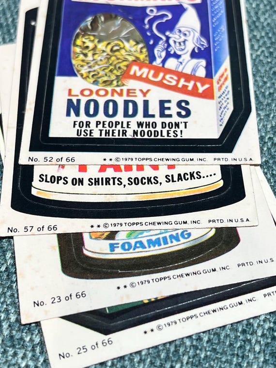 4 Vintage 1979 Topps Wacky Packages Cards Wacky Pack Stickers and