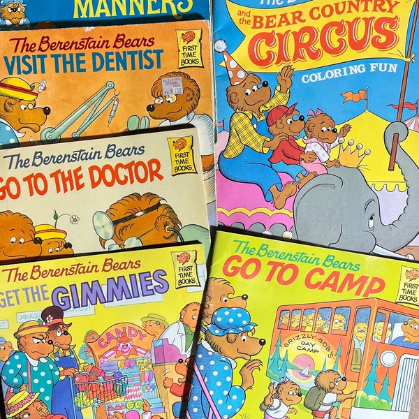 The Berenstain Bears *Bear Country Circus* coloring fun book and children's books lot.