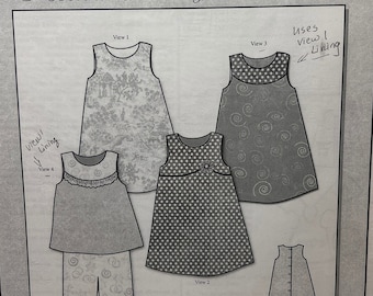 Bonnie Blue Designs pattern 137A “Madison” jumpers/dresses, tops and pants