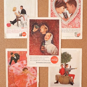 Coca-Cola Magazine Ads Lot 5 pieces - 1960s Lot 7
