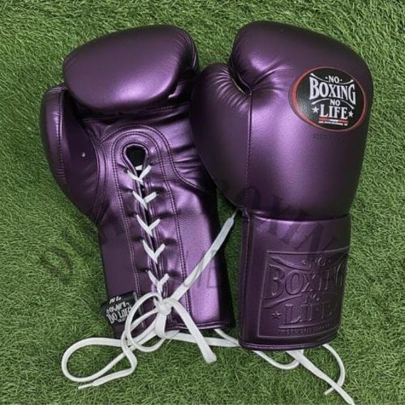 No Boxing No Life Gloves Lace up Pro Sparring Training Fight