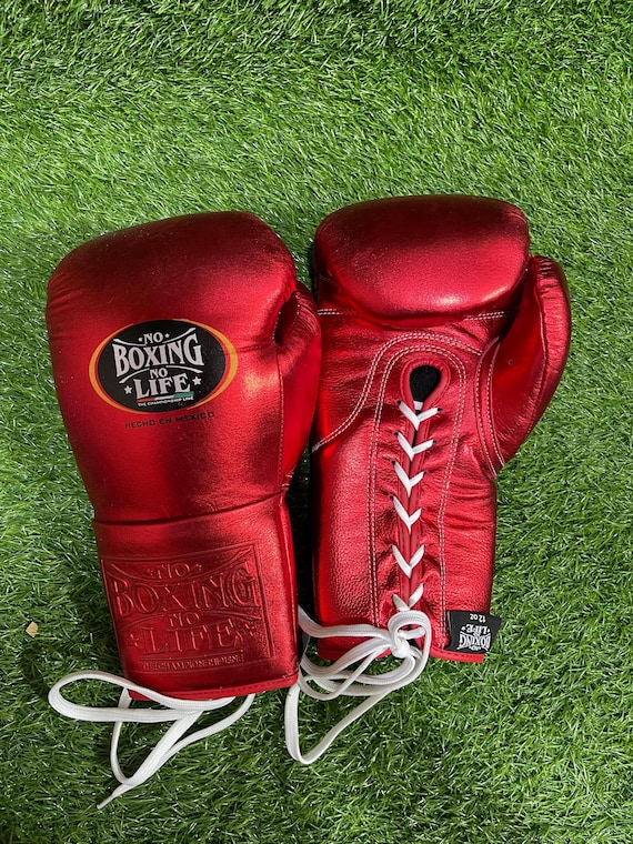 No Boxing No Life Gloves Lace up Pro Sparring Training Fight