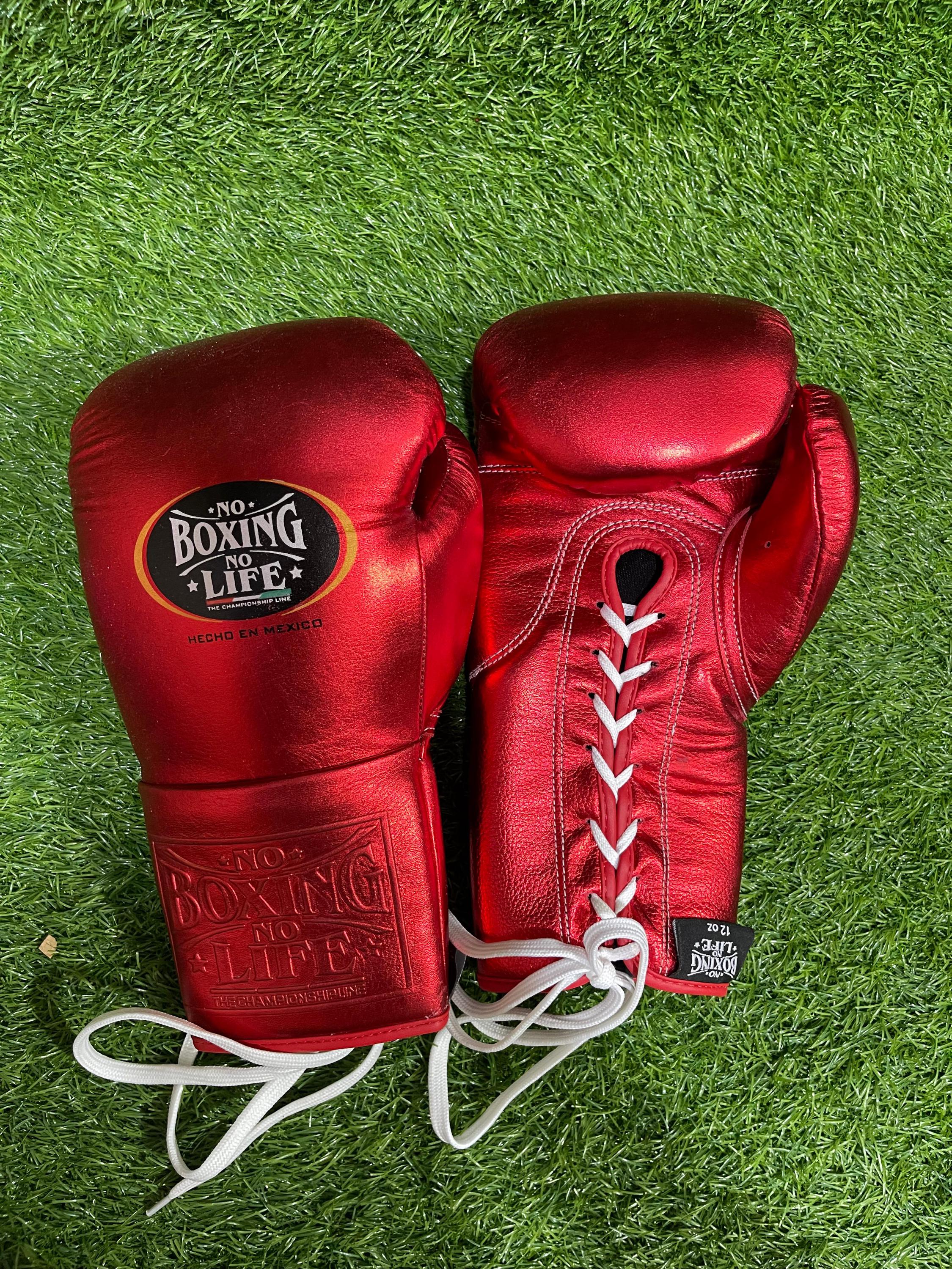 No Boxing No Life Gloves Lace up Pro Sparring Training Fight