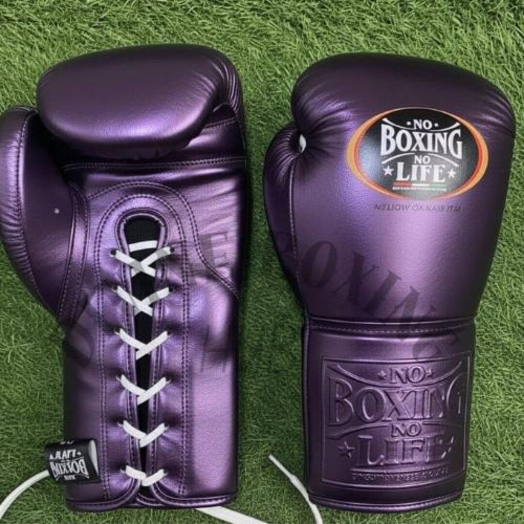 No Boxing No Life Gloves Lace up Pro Sparring Training Fight