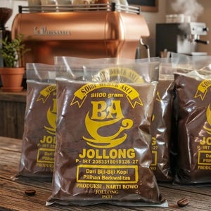 Authentischer Jollong PATI gemahlener Kaffee 250g Robusta Traditioneller Java-Kaffee