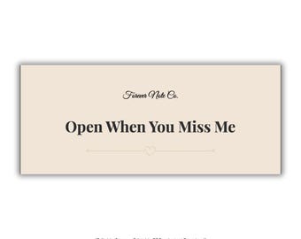 Open When You Miss Me Letter Template, Printable Love Letter, Editable Canva & PDF, Romantic Gift for Couples, Long Distance Relationship
