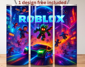 Adventure Game Tumbler Wrap, Roblox Characters PNG (Digital Download)
