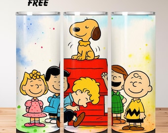 Cartoon Dog and Friends Tumbler Wrap - 20oz PNG (Digital Download)