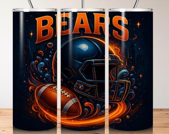 Bears Football 20oz Tumbler Sublimation Design (Digital Download)