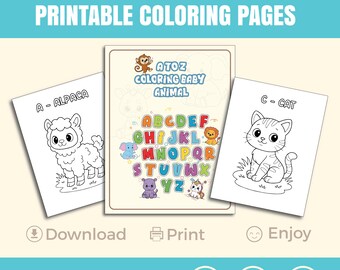 A to Z Baby Animal Coloring Book: Alphabet Learning Activity (PDF)