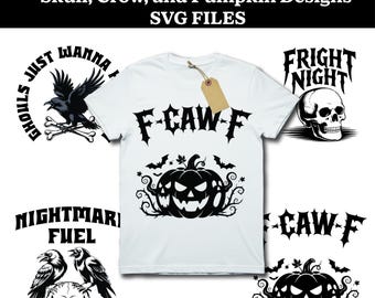 Dark & Edgy Halloween Quotes - Skull, Crow, and Pumpkin Designs SVG FILES