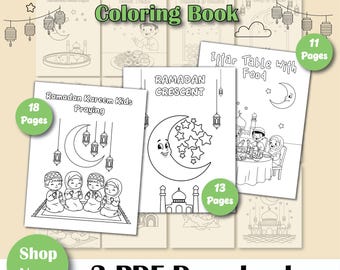 Ramadan Kids Coloring Books Set – 3 PDF Bundle