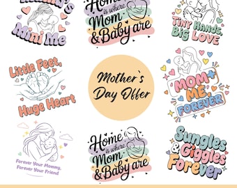 Mother’s Day Mama Baby SVG Bundle, Baby Momy Gifts, Mom Quotes Cricut Cut File