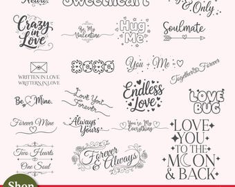 Valentine Love Quotes SVG Bundle | Romantic Typography Designs