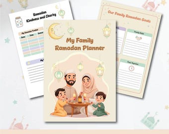 Ramadan Family Planner Printable PDF | Kids Islamic Planner | A4 Digital Download