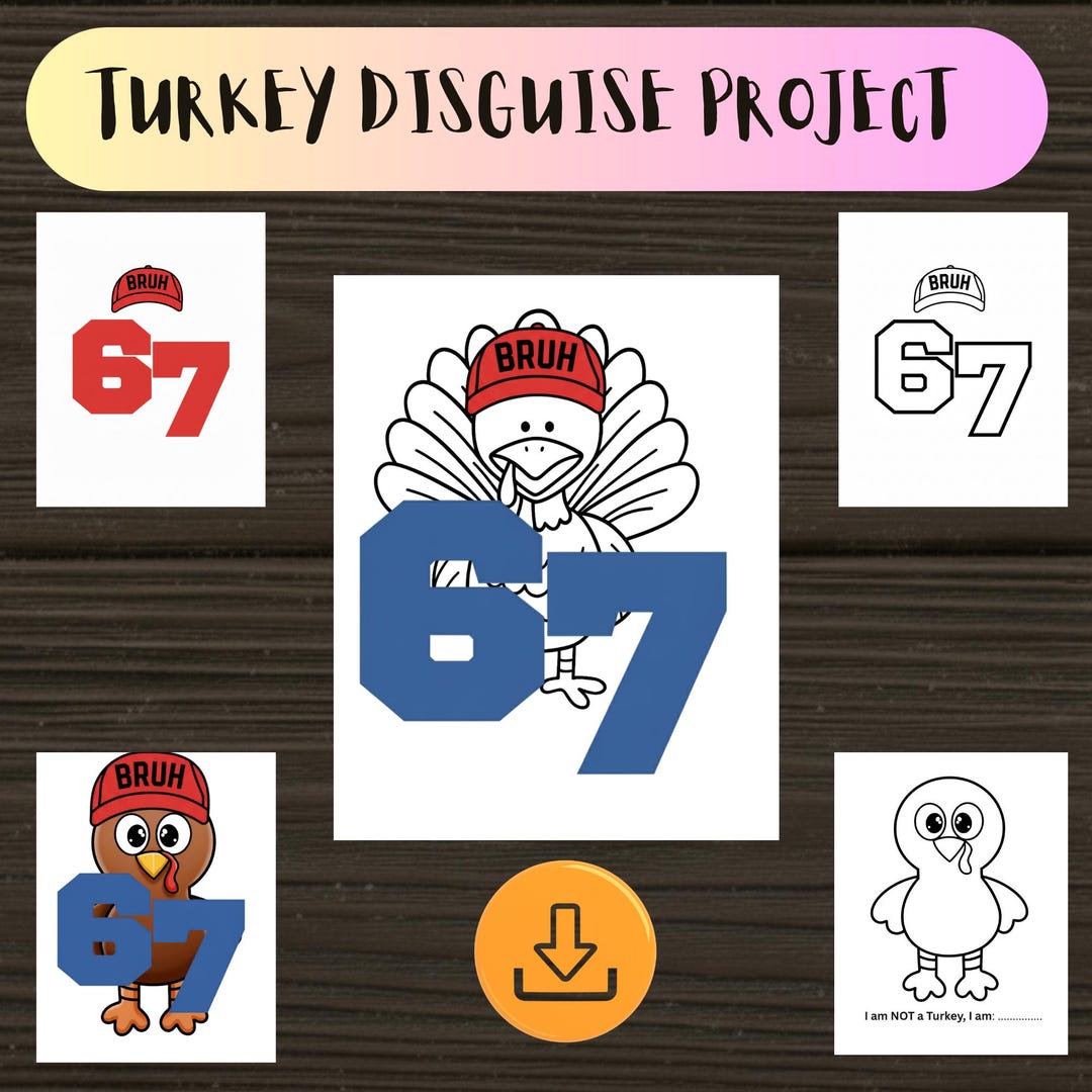 Six Seven Turkey Disguise Craft Kit | Printable Thanksgiving Activity ...