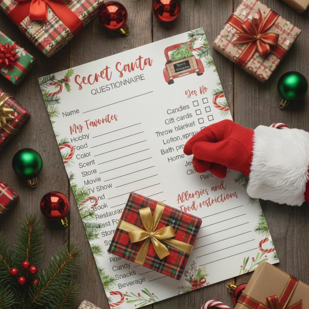 Christmas Santa Wishlist | Printable Holiday Wish List for Adults and ...