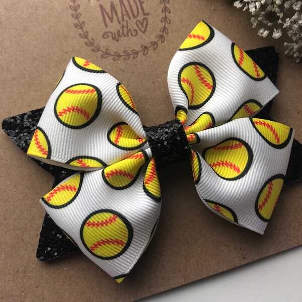 Softball Bow Etsy