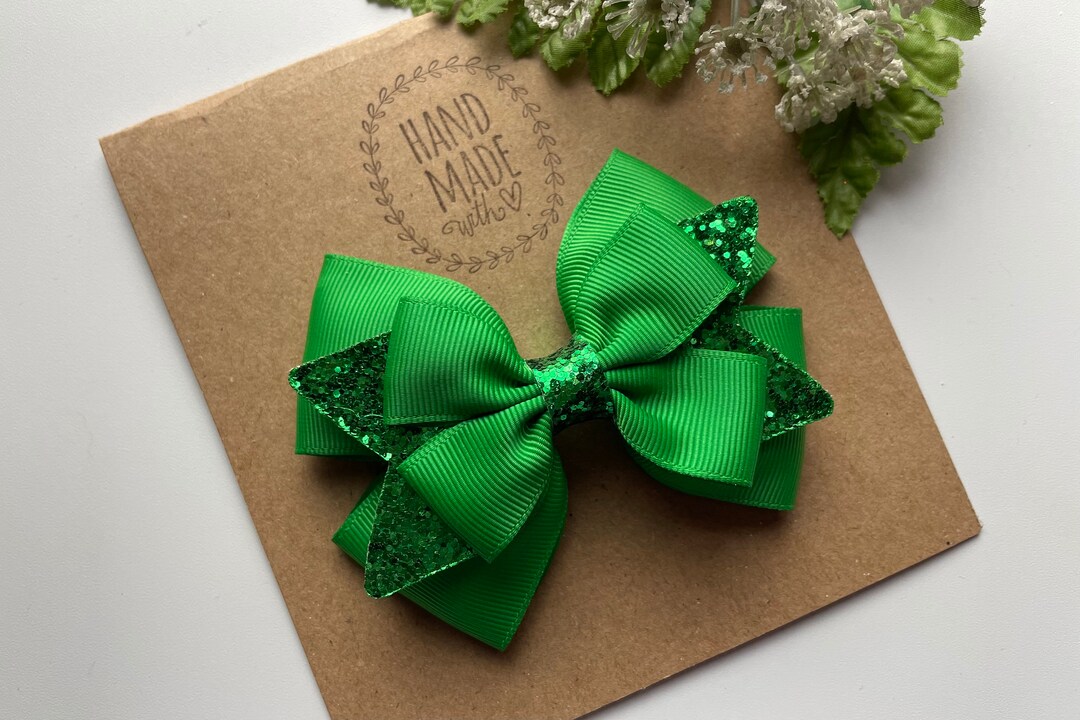 Green - Mirror Shell Work Women's Bow Hair Clip 33 main image 1