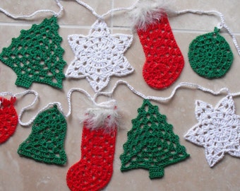 Christmas Bunting - Granny Style - PDF Crochet pattern