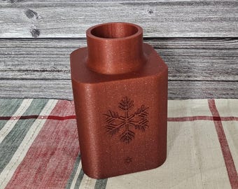 Sprankelende sneeuwvlokvaas | 3D-geprint kersthuisdecoratie