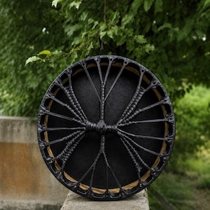 Handmade Shaman Drum Black Buffalo Hide | 14–20 Inch Spiritual Healing Meditation Frame Drum