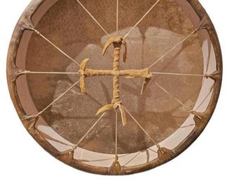 Handcrafted 40cm Shaman Drum – Cowhide Frame Drum for Sound Healing