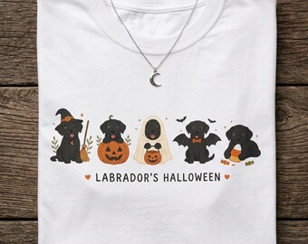 Labrador Halloween T-Shirt | Black Lab Pumpkins, Spooky Costumes, Garment-Dyed Cotton Tee