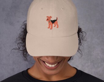 Embroidered Airedale Terrier Dog Design Hat - Unique Pet Lover Gift