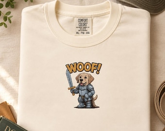 Embroidered Labrador Knight T-Shirt | Comfort Colors Dog Lover Shirt