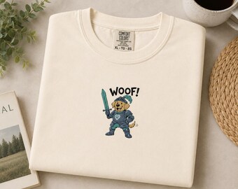Embroidered Labrador Knight T-Shirt | Comfort Colors Dog Lover Shirt
