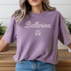 Ballerina Ballet Shoes T-shirt | Dance Script Tee