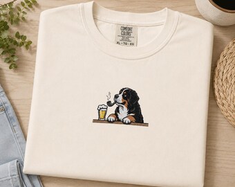Embroidered Bernese Mountain Dog Comfort Colors Tee - Bar Life