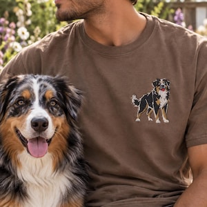 Broderad skjorta med Berner Sennenhund | Geometrisk design i bekväma färger