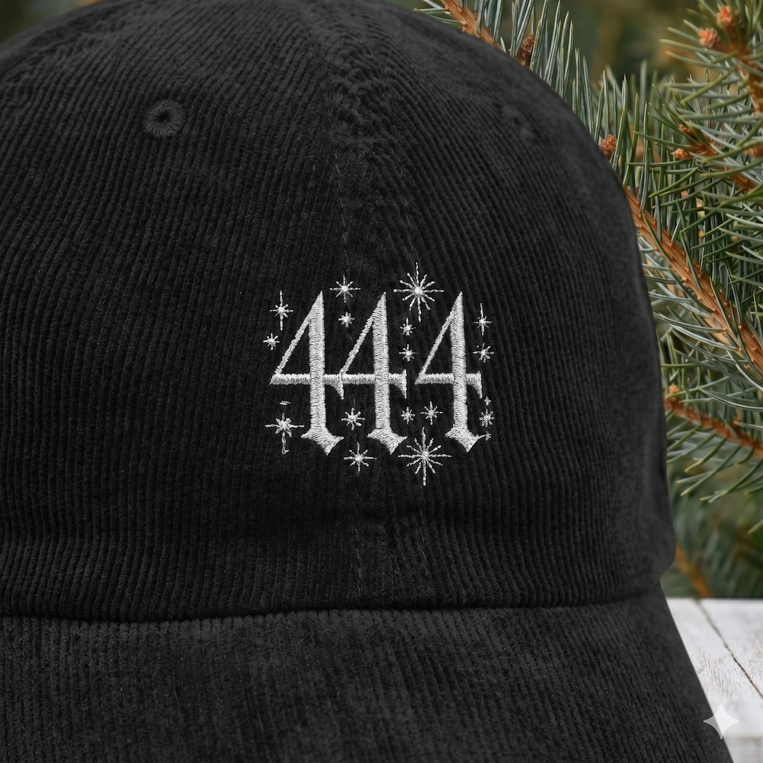 444 Angel Numbers Motivational Vintage Corduroy Cap Embroidered Hat ...