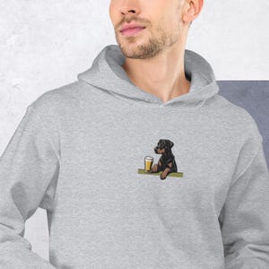 Embroidered Doberman Dog Hoodie - At The Bar Scene