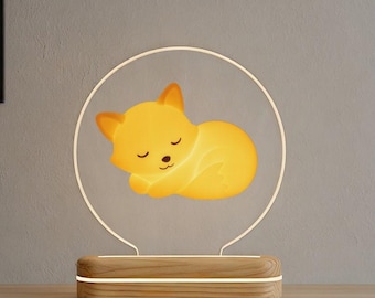 Animal Night Light For Kids, Fox Turtle Panda Fish Lamp, Nursery Room Decor