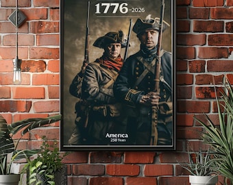 1776 America 250 Years Wall Art: Patriotic Vintage Soldiers