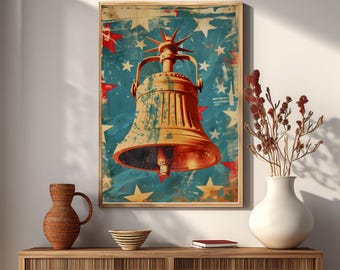 Vintage Liberty Bell Wall Art Poster Or Canvas