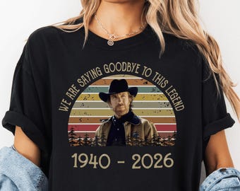 Chuck Norris Legend RIP Comfort Colors Shirt, Western Tribute 1940 - 2026 Graphic Hoodie
