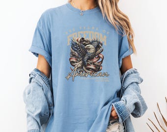 Comfort Colors American Eagle 250 Years Freedom Shirt, Vintage Patriotic USA Tee