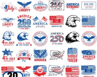 USA 250th Anniversary SVG Bundle, America 250 Years 1776–2026,We The People svg, independence Day, Patriotic Svg