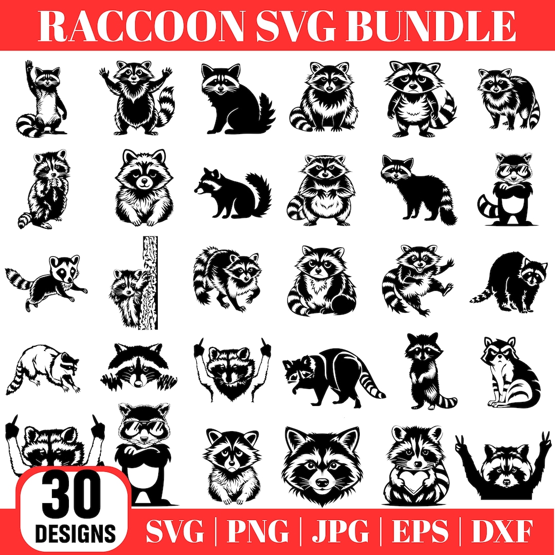 Funny Raccoon SVG Bundle – 30 Sarcastic Raccoon Designs for Cricut ...