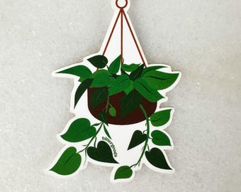 Pothos Plant Sticker - Weatherproof Matte Vinyl Sticker