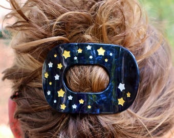 Starry Night Flat Hair Clip - Night Sky