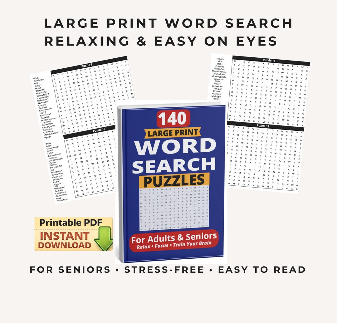 Large Print Word Search Book – 140 Relaxing Puzzles for Adults ...