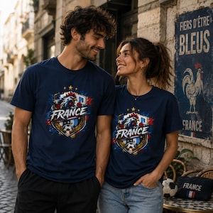 France Soccer FIFA World Championship 2026 T-Shirt | Football Tricolor Design image 3